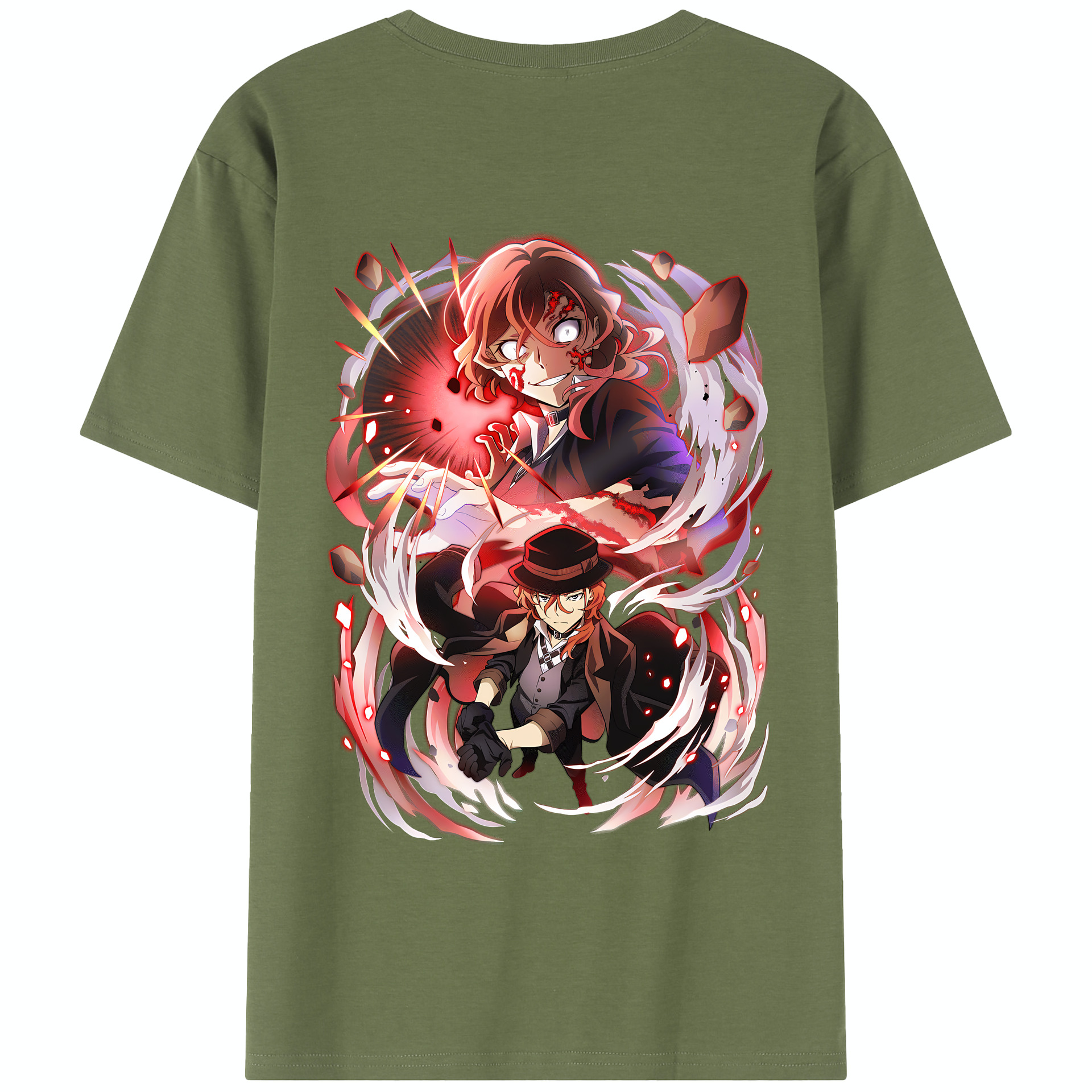 （画像用） 文豪ストレイドッグス Bungo Stray Dogs 綿100％半袖Tシャツ（背面プリント）